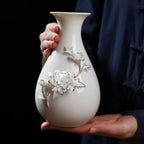 Imperial Peony Relief Pear Vase
