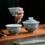 Thick-walled gaiwan with one large and one small cup