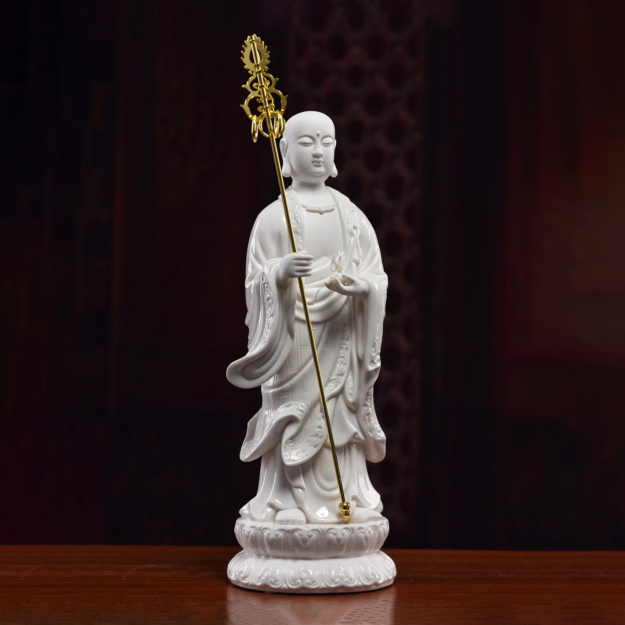 Blanc de Chine Standing Di Zang Figure