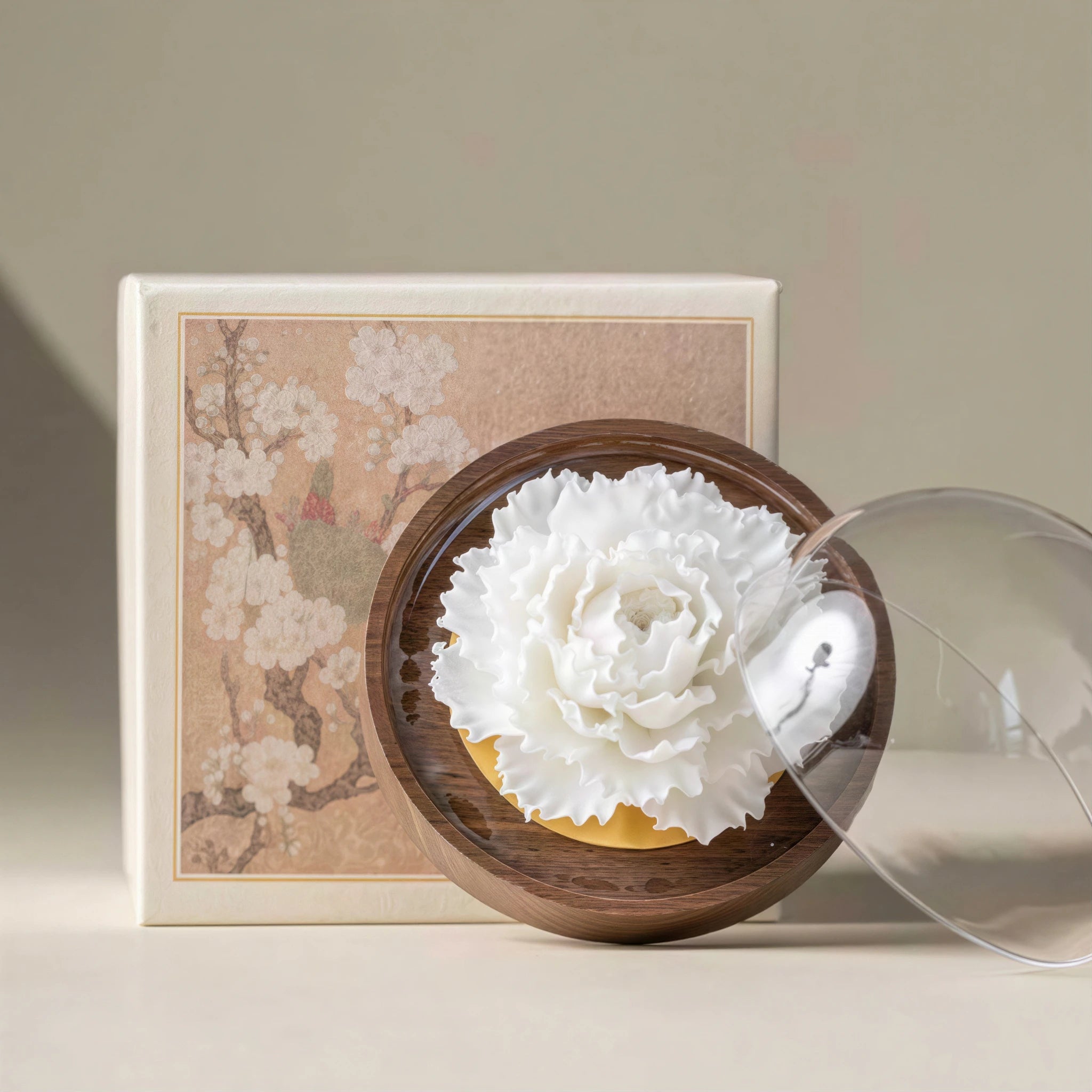 White porcelain carnation diffuser set on a dressing table
